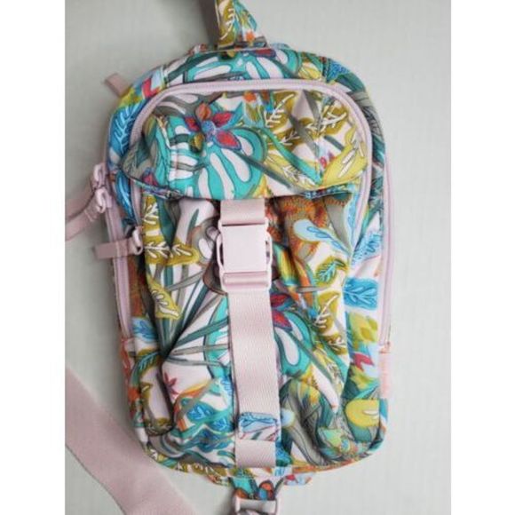 Vera Bradley Handbags - VERA Bradley Recycled Cotton Utility Sling Backpack - Rain Forest Canopy